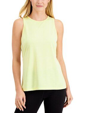 Ideology Womens Heathered Keyhole-Back Tank Top